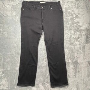 Levis 414 Classic Straight Jeans Womens 16W Black Stretch Denim